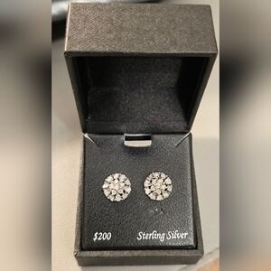 NWT and in box Sterling silver diamond earrings
